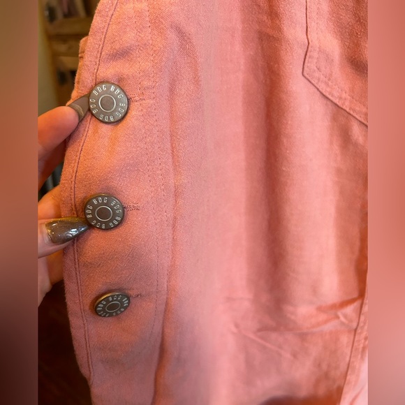 BDG coral spaghetti strap short-alls with side buttons and front pocket - Picture 4 of 6